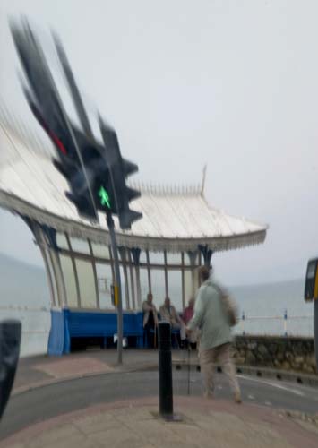 Reflection crossing the road